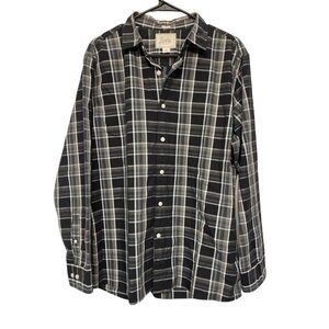 Bixby Black Nomad Plaid Checker Grid Button Down L/S Shirt Large EUC #4036
